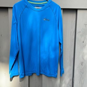 World Wide Sportsman Long Sleeve Blue Fishing Shirt Size Large